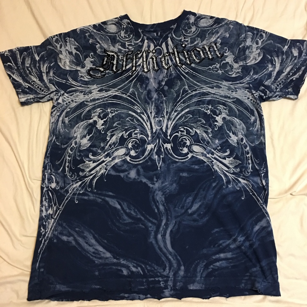 Affliction T-shirt Blue Men’s medium UFC Couture
